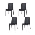 Lagoon Rue Resin Dining Chair Plastic/Resin in Black | 34.6 H x 18.9 W x 22.8 D in | Outdoor Dining | Wayfair 7025K4-SSLGS