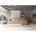 MaximaHouse Invento Vertical Wall Bed w/ A Corner Sofa & A Bookcase | 86.5 H x 110.5 W in | Wayfair IN001/17W-LB