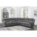 Gray Reclining Sectional - Latitude Run® 127.7" Wide Symmetrical Reclining Corner Sectional Polyester | 39.75 H x 127.75 W x 115.75 D in | Wayfair