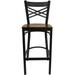 iHome Studio Cyrille 'X" Back Metal Restaurant Barstool Metal in Black | 42.25 H x 17 W x 18 D in | Wayfair XU-6F8BXBK-BAR-MAHW-GG