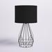Wade Logan® Aalena 17.5" Matte Table Lamp Metal/Fabric in Black | 17.5 H x 9.75 W x 9.75 D in | Wayfair B12EC86FBBF948A48EB1C6F8227B6060