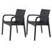 Red Barrel Studio® Koppla Resin Outdoor Armchair, Set of 2 Plastic/Resin in Black | 31.5 H x 23.6 W x 22.4 D in | Wayfair