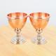 Two copper goblets / glasses on the silver color base || Vintage solid copper || Made in England Reg 934850