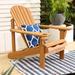 Luxen Home Solid Wood Spacious Adirondack Chair w/ Cup Holder Wood in Brown | 35.25 H x 29.5 W x 36.5 D in | Wayfair WHOF1589