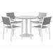 KFI Studios Eveleen Set 36" L Round Plastic/Acrylic Breakroom Table Plastic/Acrylic/Metal in White | 33.8 H x 36 W x 36 D in | Wayfair