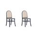 Manhattan Comfort Solid Wood Side Chair in Beige Wood in Black | 35.43 H x 17.52 W x 18.9 D in | Wayfair DCCA12-BK