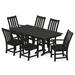 POLYWOOD® Vineyard 7-Piece Farmhouse Outdoor Dining Set Plastic in Black | 72 W x 37.72 D in | Wayfair PWS693-1-BL