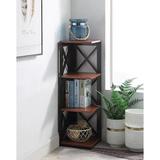 Beachcrest Home™ Darek 38.5" H x 12" W Corner Bookcase Wood in Black/Brown | 38.5 H x 12 W x 12 D in | Wayfair B395BD4691F2447684F3170E3F5F1803