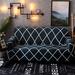 Boshen Spandex Stretch Printed Box Cushion Sofa Slipcover Polyester in Black | 40"" H x 73"" W x 90"" D | Wayfair 09TXS0010BGJ