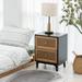 Bay Isle Home™ Aril 2-Drawer Woven Cane Front Accent Nightstand w/ Brass Knobs Wood in Black/Brown | 23.43 H x 18 W x 13 D in | Wayfair