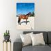 Gracie Oaks Brown Horse On Gray Floor During Daytime - 1 Piece Rectangle Graphic Art Print On Wrapped Canvas in White | Wayfair