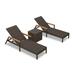 Wade Logan® Buckholtz 77.25" Long Reclining Chaise Lounge Set w/ Cushions & Table Wicker/Rattan in Brown | 20.75 H x 26.75 W x 77.25 D in | Outdoor Furniture | Wayfair