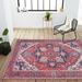 White 60 x 36 x 0.25 in Area Rug - Wade Logan® Aailiyah Oriental Power Loom Red/Blue Indoor/Outdoor Area Rug Chenille | Wayfair