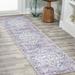 Indigo 96 x 24 x 0.25 in Area Rug - Bungalow Rose Oriental Power Loom Gray/Blue Indoor/Outdoor Area Rug Chenille | 96 H x 24 W x 0.25 D in | Wayfair