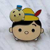 Disney Jewelry | Large 3d Pinocchio And Jiminy Cricket Tsum Tsum Disney Pin | Color: Cream/Green | Size: Os