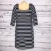 J. Crew Dresses | J. Crew Nwt Size 8 Navy Blue & White Stripe Square Neckline Sheath Dress | Color: Blue/White | Size: 8