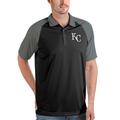 Men's Antigua Black/Gray Kansas City Royals Nova Polo