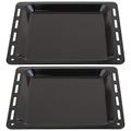 SPARES2GO Baking Tray Enamelled Pan compatible with Belling Oven Cooker (448mm x 360mm x 25mm, Pack of 2)