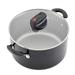 Farberware Smart Control Nonstick Stockpot w/ Lid, 6-Quart Non Stick/Aluminum in Black | 8.12 H x 13.12 W in | Wayfair 22396