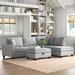 Gray Sectional - Sand & Stable™ 105" Wide Reversible Sofa & Chaise w/ Ottoman Polyester | 35 H x 105 W x 75 D in | Wayfair LFMF3067 43381213