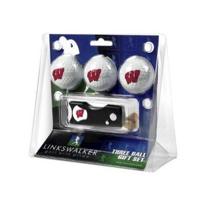 Links Walker Wisconsin Badgers Spring Action Divot Tool & 3 Ball Gift Set
