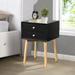 Mid-Century Modern Side Table Nightstand with 2 Drawers
