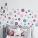 Watercolor Circles Purple Pink Blue Wall Stickers Home Decals Nursery