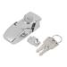 Cabinets Boxes Cases Security Toggle Hasp Latch Lock Silver Tone w 2 Keys - Silver Tone