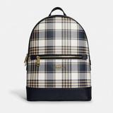 Coach Bags | Coach Kenley Backpack With Garden Plaid Print In Midnight/Gold | Color: Blue/White | Size: Os