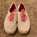 Vans Shoes | Girls Heart Print Vans Size 2 | Color: Gray/Pink | Size: 2g