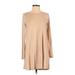 Forever 21 Casual Dress - Sweater Dress: Tan Marled Dresses - Women's Size Small