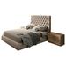 Hispania Home Klass Panel 4 Piece Bedroom Set Upholstered in Brown | Queen | Wayfair MA63-QNS