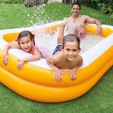 Intex 90in x 58in x 18in Outdoor Inflatable Family Swim Center, Orange (2 Pack) - 9