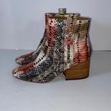 Anthropologie Shoes | Anthropologie Korks Leyland Leather Snake Print Booties | Color: Black/Brown | Size: 8