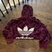Adidas Tops | Adidas Cropped Hooded Sweatshirt Size M | Color: Purple/Black | Size: M
