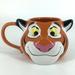 Disney Dining | Disney Aladdin Rajah Tiger Orange & White 3d Figural Ceramic Coffee Tea Mug Cup | Color: Black/Orange | Size: Os