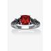 Women's Cushion-Cut Birthstone Ring In Sterling Silver by PalmBeach Jewelry in January (Size 8)