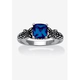 Women's Cushion-Cut Birthstone Ring In Sterling Silver by PalmBeach Jewelry in September (Size 6)