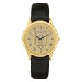 Gold Bentley Falcons Medallion Leather Wristwatch