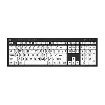 Logickeyboard Nero Braille and Large-Print Keyboard (Windows, White, English) LKB-BRALPBW-BJPU-US