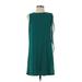 H&M Casual Dress - Shift Crew Neck Sleeveless: Teal Solid Dresses - Women's Size 4