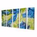 Design Art Blue & Green Luxury Abstract Fluid Art - Modern Canvas Wall Art Print - 60X28 - 5 Panels Canvas in Blue/Green | Wayfair PT38838-401