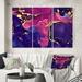 East Urban Home Purple & Blue Luxury Abstract Fluid Art IV - Modern Canvas Wall Art Print Metal in Blue/Indigo | 40 H x 60 W x 1 D in | Wayfair