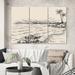 East Urban Home Vintage Sea View & Palm Trees On Shore - Nautical & Coastal Canvas Wall Art Print Metal in Black/Gray/White | Wayfair