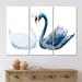 East Urban Home Black & White Heartshaped Swans - 3 Piece Wrapped Canvas Painting Metal in Black/Blue/White | 32 H x 48 W x 1 D in | Wayfair