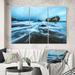 East Urban Home Ancient Stones on the Shores of Norwegian Sea - 3 Piece Wrapped Canvas Photograph Metal in Black/Blue/Green | Wayfair