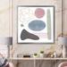 East Urban Home Geometric Poster w/ Pastel & Geometric Shapes - Modern Canvas Wall Art Print Canvas in Blue/Pink | 16 H x 16 W x 1 D in | Wayfair