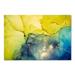 East Urban Home Yellow & Blue Marble Waves II - Painting on Canvas Metal in Blue/Yellow | 40 H x 60 W x 1.5 D in | Wayfair
