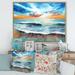 East Urban Home Sunset over the Sea w/ & Orange Sky - Print on Canvas in Blue | 12 H x 20 W x 1 D in | Wayfair DB8707856DC54B34895DEE569FC9B80B