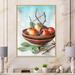 East Urban Home Clay Bowl of Yellow Persimmon - Print on Canvas Metal in Red | 32 H x 24 W x 1 D in | Wayfair 8C8730785D614F3688113B2948380F95